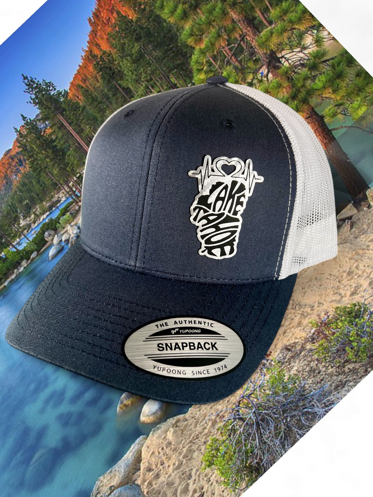Heartbeat of Lake Tahoe Leather Patch Hat
