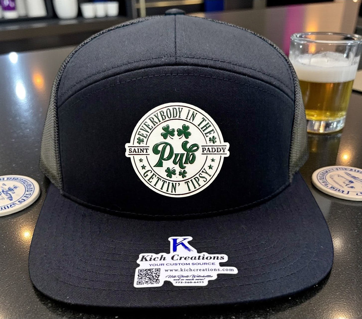 🍀 EVERYBODY IN THE PUB GETTIN’ TIPSY 🍻 leather patch hat.