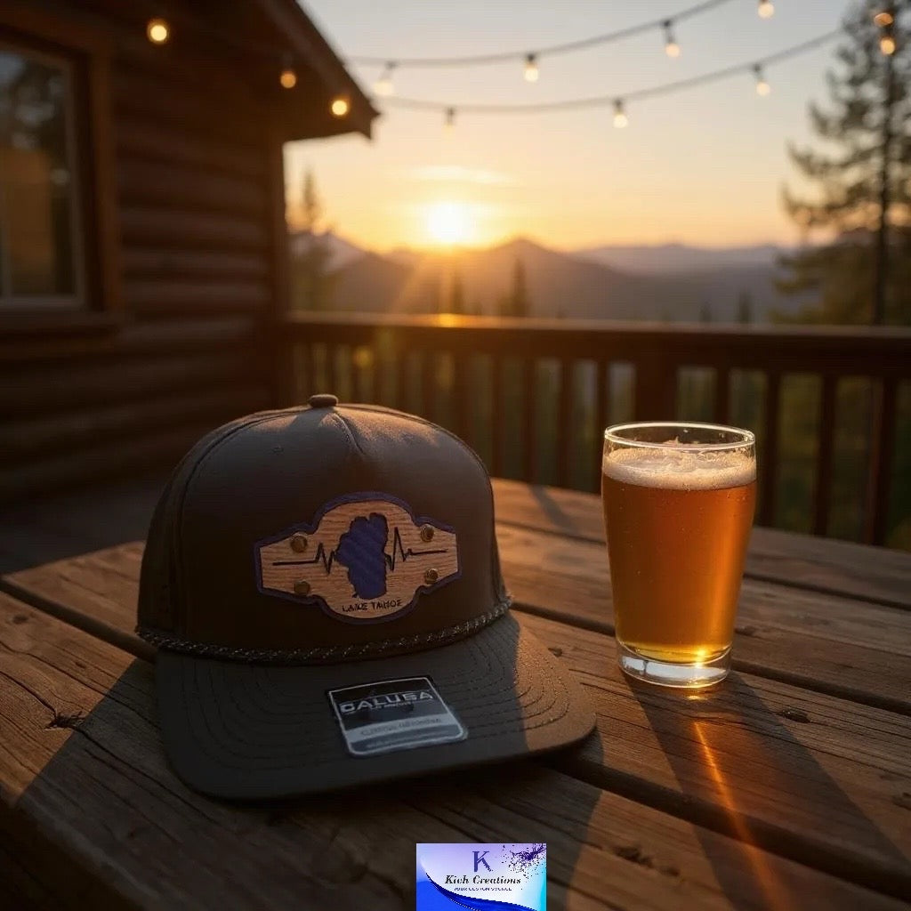 Heartbeat of Lake Tahoe™ Dual-Layer Leather Patch Hat