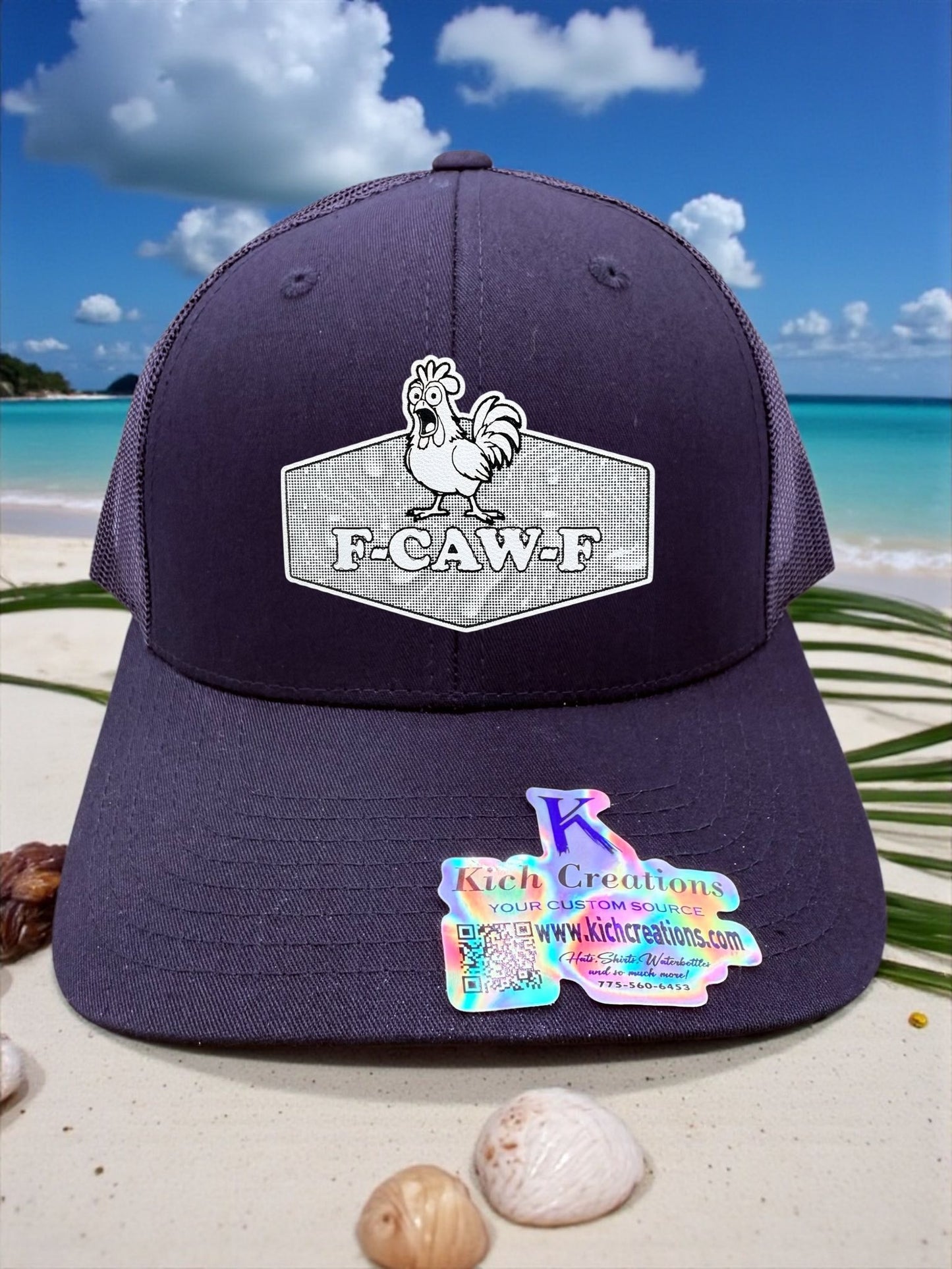 F-CAW-F Leather Patch Trucker Hat