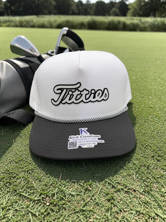 Titties Golf Hat, water resistant, performance hat