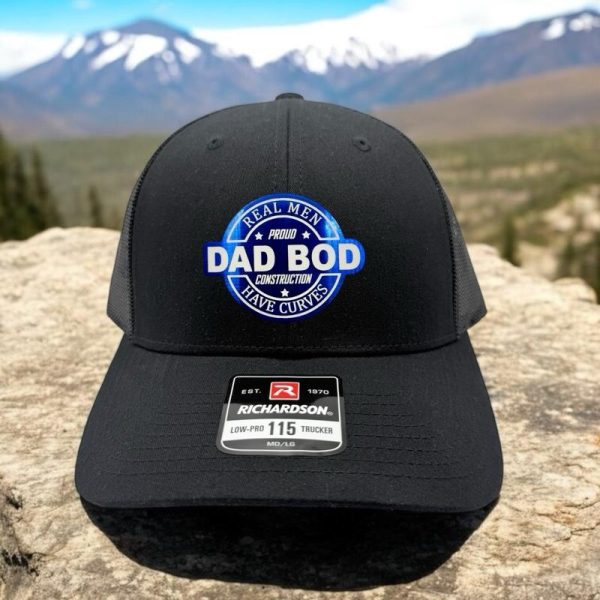 Dad Bod acrylic patch on Snapback trucker hat